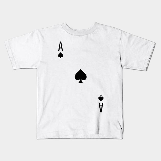 Ace of Spades - Playing Card Design Kids T-Shirt by ScienceCorner